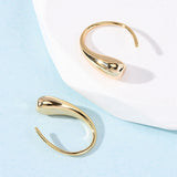 18K Gold-Plated Drop Teardrop Teadrop Polished Shiny Dangle Earrings 0.63 in E67 product image 1