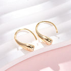 18K Gold-Plated Drop Teardrop Teadrop Polished Shiny Dangle Earrings 0.63 in E67 product image 2