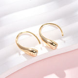 18K Gold-Plated Drop Teardrop Teadrop Polished Shiny Dangle Earrings 0.63 in E67 product image 2