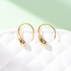 18K Gold-Plated Drop Teardrop Teadrop Polished Shiny Dangle Earrings 0.63 in E67 product image 3