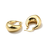 18K Gold-Plated Teardrop Womens Polished Glossy Shiny Shape Small Loop At Top Hoop Earrings 1.28 in E69 product image 2