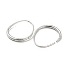 Stainless Steel Drop Egg Smooth Polished Oval Dangle Earrings Silver Gold 1.52 in E71