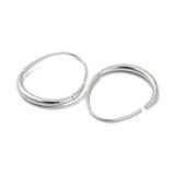Stainless Steel Drop Egg Smooth Polished Oval Dangle Earrings Silver Gold 1.52 in E71