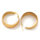 Stainless Steel Womens Smooth Matte Textured Hinged Closure Hoop Earrings Silver Gold 1.5 in E74