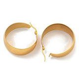 Stainless Steel Womens Smooth Matte Textured Hinged Closure Hoop Earrings Silver Gold 1.5 in E74