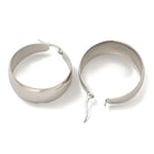 Stainless Steel Womens Smooth Matte Textured Hinged Closure Hoop Earrings Silver Gold 1.5 in E74