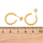 Stainless Steel Pin Stud Smooth Shiny Post-Style Back Closure Hoop Earrings Gold 0.72 in E75 product image 2