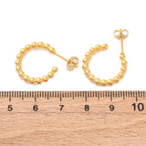 Stainless Steel Pin Stud Smooth Shiny Post-Style Back Closure Hoop Earrings Gold 0.72 in E75 product image 2