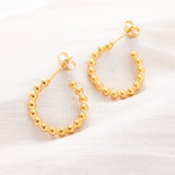 Stainless Steel Pin Stud Smooth Shiny Post-Style Back Closure Hoop Earrings Gold 0.72 in E75 product image 3