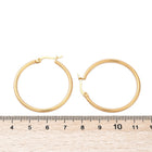 Stainless Steel Pin Ring Smooth Polished Hinged Closure Hoop Earrings Gold 1.32 in E76 product image 4