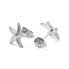 Stainless Steel Starfish Rainbow Color Womens Polished Star Push-Back Post Stud Earrings Silver Gold 12mm E78