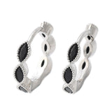 18K Gold-Plated Cubic Zirconia Horse Eye Micro Pave Polished Oval Hinged Closure Huggie Earrings 0.61 in E85