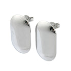 Stainless Steel Oval Plain Polished Heart Push-Back Post Stud Earrings Silver 0.93 in E88 product image 1