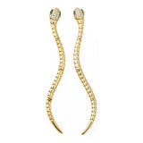 Cubic Zirconia Snake Polished Textured Snake-Shaped Stud Earrings Clear Gold 4.09 in E90 product image 1