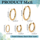 18K Gold-Plated Stainless Steel Womens Polished Shiny Hinged Closure Huggie Earrings 3mm E91 product image 2
