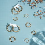 18K Gold-Plated Stainless Steel Womens Polished Shiny Hinged Closure Huggie Earrings 3mm E91 product image 4