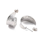 Stainless Steel Round Stud Womens Matte Textured Hoop Earrings Black Silver Gold 0.83 in E95