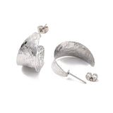 Stainless Steel Round Stud Womens Matte Textured Hoop Earrings Black Silver Gold 0.83 in E95