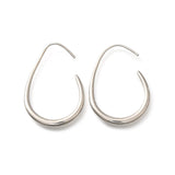 Gold-Plated Drop Teardrop Smooth Polished Teardrop-Shaped Hoops Dangle Earrings Silver 1.61 in E100