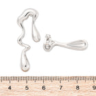 Stainless Steel Womens Shiny Teardrop Flowing Stud Earrings Silver Gold 1.52 in E105