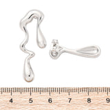Stainless Steel Womens Shiny Teardrop Flowing Stud Earrings Silver Gold 1.52 in E105