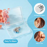 4 Pair Men Women Stainless Steel Magnetic Stud Earrings Non-Piercing Clip on E40