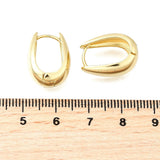 18K Gold-Plated U-shaped Rack Polished Shiny Oval Shape Interlocking Loops Hoop Earrings 0.71 in E111 product image 5