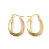Stainless Steel Oval Smooth Polished Hinged Closure Hoop Earrings Gold 0.96 in E116 product image 4