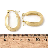 Stainless Steel Oval Smooth Polished Hinged Closure Hoop Earrings Gold 0.96 in E116 product image 5