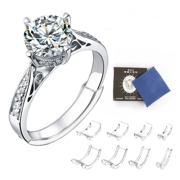 8pcs Ring Sizer Adjuster Invisible Clear Ring Sizer Jewelry Fit Reducer Guard A1