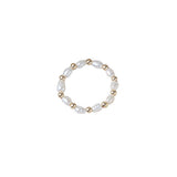 Pearl Stretch Rice Smooth Oval Round Circular Fabric Adjustable Beaded Ring Gold R89 product image 5