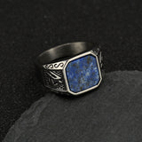 Stainless Steel Tiger Eye Square Agate Size 8-12 Octagonal Ring Black Silver Gold R90