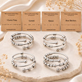 Stainless Steel Rotating Fidget Spinner Calming Worry Smooth Round Toggle Clasp Adjustable Cuff Ring Silver Brown R92 product