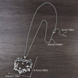 Heart Flower Mushroom Extender Leaves Pendant Necklace Antique Silver 19.69 in N76 product image 2