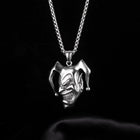 Stainless Steel Human Clown Mens Polished Glossy Pendant Necklace Antique Silver 23.62 in N77 product image 1