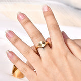 Stainless Steel Flat Round Size 6-10 Smooth Circular Radiating Lines Petals Ring Silver Gold R94
