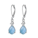 Cubic Zirconia Pearl Drop Teardrop Polished Hinged Closure Dangle Earrings Clear Gold Pink 1.3 in E125