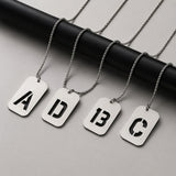 Stainless Steel Letter Rectangle Band Smooth Pendant Necklace Silver 27.56 in N84 product image 3