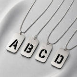 Stainless Steel Letter Rectangle Band Smooth Pendant Necklace Silver 27.56 in N84 product image 4