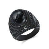 Stainless Steel Oval Tiger Eye Howlite Polished Ring Antique Silver Turquoise Black R98