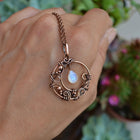 Copper Moon Extender Womens Swirls Circle Wire-Wrapped Pendant Necklace Red 18.11 in N90 product image 1