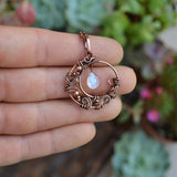 Copper Moon Extender Womens Swirls Circle Wire-Wrapped Pendant Necklace Red 18.11 in N90 product image 2