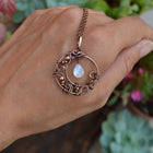 Copper Moon Extender Womens Swirls Circle Wire-Wrapped Pendant Necklace Red 18.11 in N90 product image 3