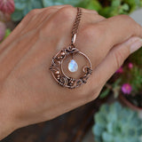Copper Moon Extender Womens Swirls Circle Wire-Wrapped Pendant Necklace Red 18.11 in N90 product image 3