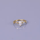 Stainless Steel Cubic Zirconia Teardrop Wide Size 6-8 Womens Ring Clear Gold R99 product image 9