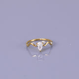 Stainless Steel Cubic Zirconia Teardrop Wide Size 6-8 Womens Ring Clear Gold R99 product image 9