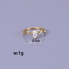 Stainless Steel Cubic Zirconia Teardrop Wide Size 6-8 Womens Ring Clear Gold R99 product image 10