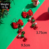 Glass Resin Christmas Theme Drop Bowknot Shiny Dangle Earrings Silver 3.74 in E129 product image 3