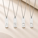 Stainless Steel Letter Rectangle Band Smooth Pendant Necklace Silver 21.65 in N91 product image 1
