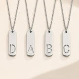 Stainless Steel Letter Rectangle Band Smooth Pendant Necklace Silver 21.65 in N91 product image 3